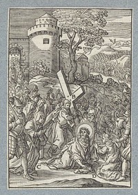 Christus valt tijdens de kruisdraging (1629) by Christoffel van Sichem II, Hieronymus Wierix, Bernardino Passeri and Pieter Jacobsz Paets