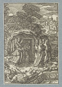 Drie Maria's verlaten het lege graf (1629) by Christoffel van Sichem II, Antonie Wierix II, Bernardino Passeri and Pieter Jacobsz Paets