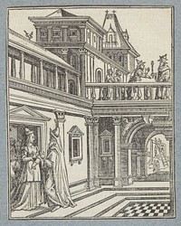 Ester voor het huis van Haman (1645 - 1657) by Christoffel van Sichem II, Christoffel van Sichem III, Philips Galle, Maarten van Heemskerck and Pieter Jacobsz Paets