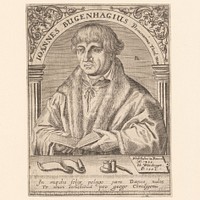 Portret van Johannes Bugenhagen (1597 - 1599) by Robert Boissard