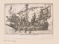 Schip met Orpheus en Bacchus (c. 1635) by anonymous, Giulio Parigi, Remigio Cantagallina and Balthazar Moncornet
