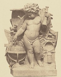 "Les Découvertes maritimes", Sculpture by Louis Merley, Decoration of the Louvre, Paris by Édouard Baldus