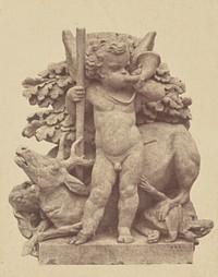 "La Chasse", Sculpture by Alexandre Schoenewerk, Decoration of the Louvre, Paris by Édouard Baldus