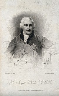 Sir Joseph Banks. Stipple engraving by T. Woolnoth, 1823, after Sir T. Lawrence.
