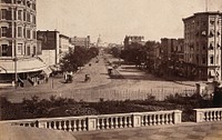 Pennsylvania Avenue, showing the Capitol in the distance, Washington D.C. Photograph, ca. 1880.