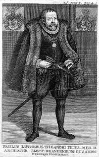 Paul Luther. Line engraving by J.G. Mentzel.