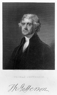 Thomas Jefferson. Stipple engraving by H. B. Hall after G. Stuart.