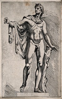 Apollo. Etching by F. Perrier.