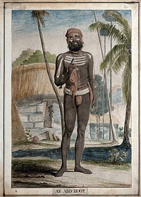 Fakir belonging to a sect known for occasional nudity, Calcutta, West Bengal. Coloured etching by François Balthazar Solvyns, 1799.