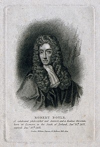 Robert Boyle. Stipple engraving, 1822.