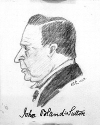 Sir John Bland-Sutton. Pencil drawing by [DCL], 1928.