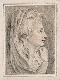 Idealized profile of Martha Hess, exemplifying Lavater's principle of the homogeneity of the face. Drawing, c. 1791, after J.H. Füssli.
