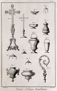 Products of pewter industry: toys. Etching by Bénard after Lucotte.