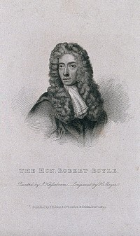 Robert Boyle. Stipple engraving by H. Meyer, 1825, after J. Kerseboom.