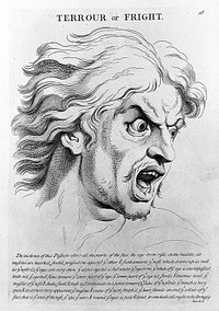 "Terrour" from le Brun, Heads. Representing the various passions of the soul..., circa 1760