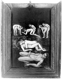 Five erotic scenes. Oil painting by Summonte, 18--.