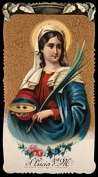 Saint Lucy. Colour lithograph, 1912.