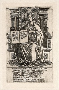 The Agrippine sibyl. Reproduction of engraving by B. Baldini, ca. 1480.
