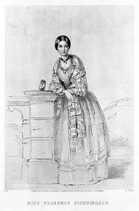 Florence Nightingale. Stipple engraving by F. Holl, 1855, after Parthenope Nightingale.