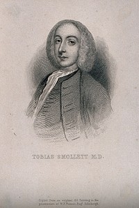 Tobias George Smollett. Line engraving by R. C. Bell.