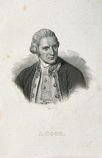 James Cook. Line engraving by F. Pigeot after Sir N. Dance-Holland, 1776.