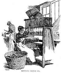 Bottling castor oil. Shops: Allen & Hansburys.