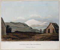 Eyjafjallajökull, Iceland. Coloured aquatint by J. Clark, 1811, after H. Holland.
