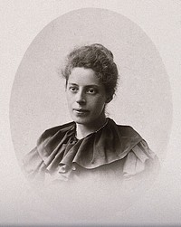 Mrs. Isaac Roberts, née Dorothea Klumpke, Doctor ès Sciences from the University of Paris, first woman awarded a doctorate in sciences. Photograph.