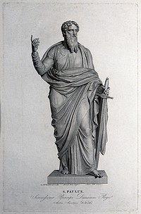 Saint Paul the Apostle. Engraving by P. Folo after L. Camia after B. Thorwaldsen.