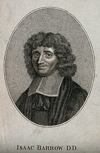 Isaac Barrow. Stipple engraving.