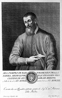 Pompeo della Barba. Line engraving by G. Vascellini after I. Ansaldi.