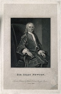 Sir Isaac Newton. Line engraving after J. Vanderbank, 1720.