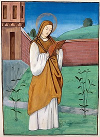 Saint Apollonia . Gouache painting, 19--.