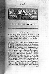 Hampstead-Wells: or, directions for the drinking of those waters ... With an appendix, relating to the original of springs in general; with some experiments of the Hampstead Waters, and histories of cures / [John Soame].
