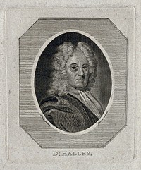 Edmund Halley. Line engraving by A. Birrell, 1795, after R. Phillips.