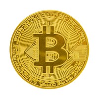 A shiny gold Bitcoin coin with intricate digital patterns. Bitcoin symbol in the center. Gold Bitcoin represents cryptocurrency. Bitcoin and digital currency concept. Isolated on white background