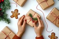 Christmas gingerbread presents cookies.