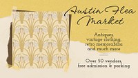 Art deco Powerpoint presentation template, flea market ad vector, famous Maurice Pillard Verneuil artwork remixed by rawpixel