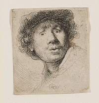 Rembrandt van Rijn's Self-Portrait with Eyes Wide Open. Original from the Minneapolis Institute of Art.