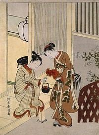 Lovers Plying a Rooster with Sake. Original from the Minneapolis Institute of Art.