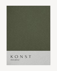 Dark green color sample card