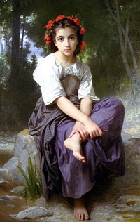 William-Adolphe Bouguereau (1825-1905) - At the Edge of the Brook (1875)