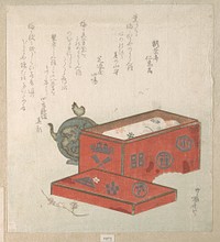 Red Lacquer Box and Water-Pot
