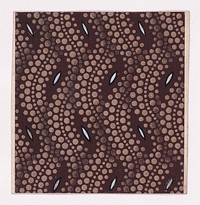 Textile Design with Overlapping Groups of Five Undulating Vertical Stripes of Pearls and Shuttle-Shaped Motifs