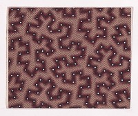 Textile Design with a Vermicular Pattern Decorated with Pearls over a Background of Diagonal Stripes