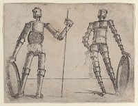 Plate 20: two figures composed of pipes and sieves from 'Bizzarie di varie figure'