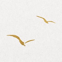 Gold flying birds silhouette