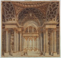 Stage Design, Interior of Papal Palace by Flaminio Innocenzi Minozzi