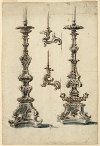 Designs for Altar Candlesticks and Candle Brackets