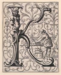 Panel with the Letter "K" from the "Newes ABC Büechlein"